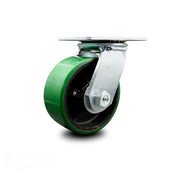 6 Inch Poly on Cast Iron Wheel Heavy Duty Top Plate Swivel Caster